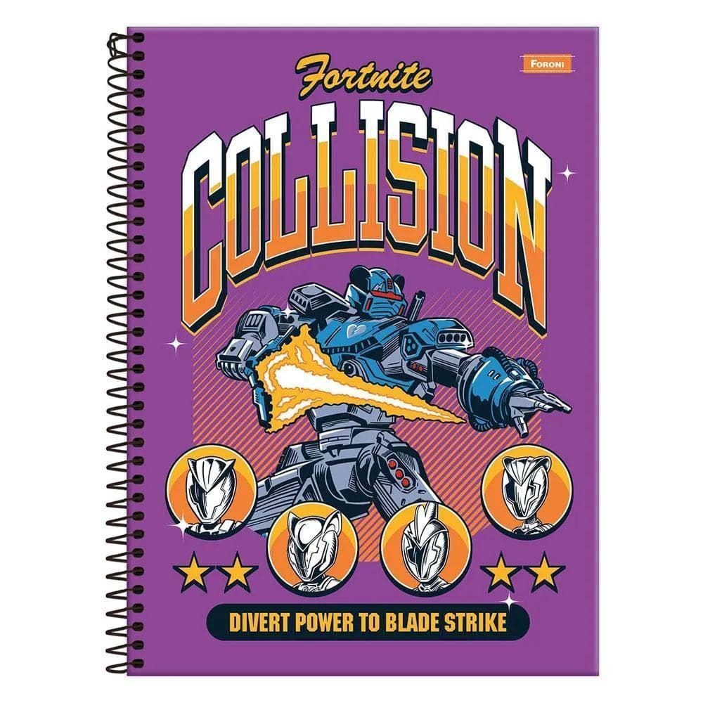 Caderno Univ 10 Matérias 160F Fortnite Collision Foroni
