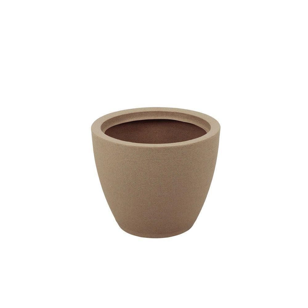 Vaso Tramontina Asteca Em Polietileno Granito Areia Com Prato 38 Cm Tramontina