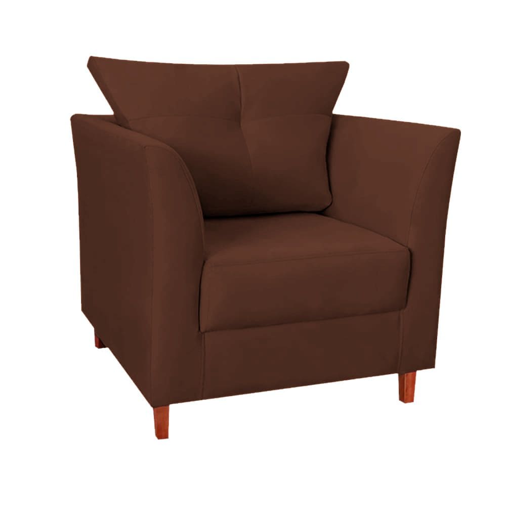 Poltrona Luxo Isis Suede Marrom - Vallisa Decor