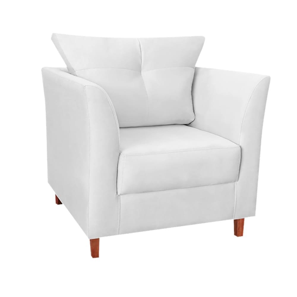 Poltrona Decorativa Isis Suede Branco - Vallisa Decor