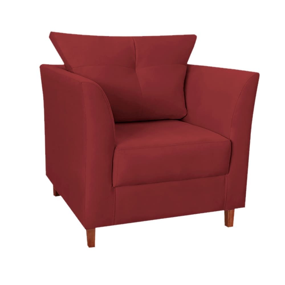 Poltrona Isis para Consultório Suede Bordô - Vallisa Decor