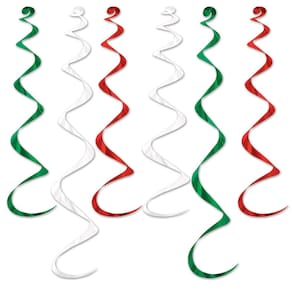 Decoração para pendurar festas Beistle Twirly Whirlys, pacote com 6