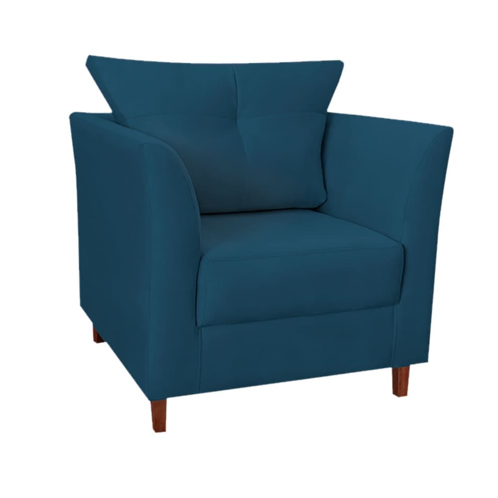 Poltrona Isis Suede Azul Marinho - Vallisa Decor