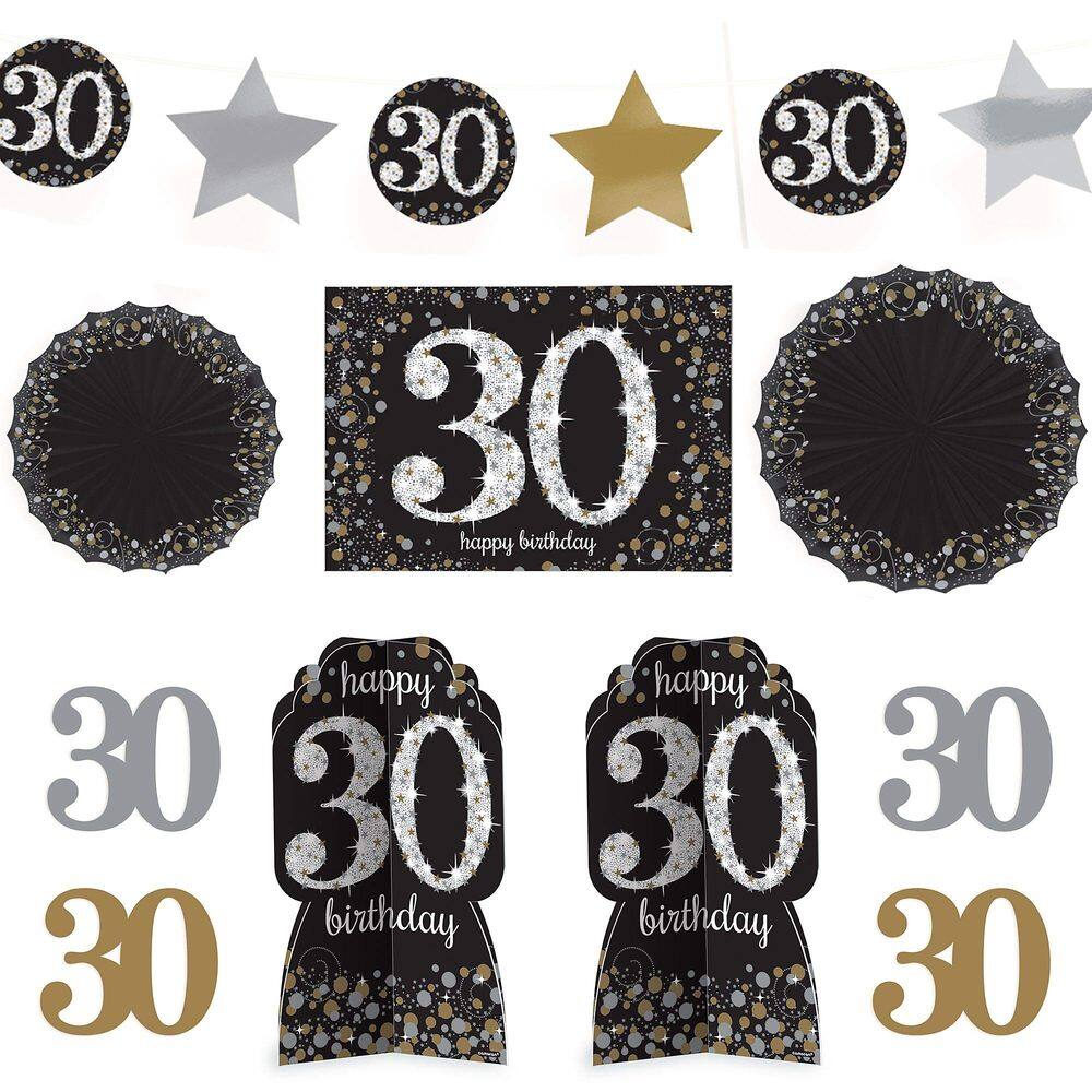 Kit de decoração de salão de festas Amscan Sparkling Celebration 30º aniversário