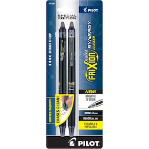 Canetas de gel PILOT FriXion Synergy Clicker 0,5 mm pretas, pacote com 2