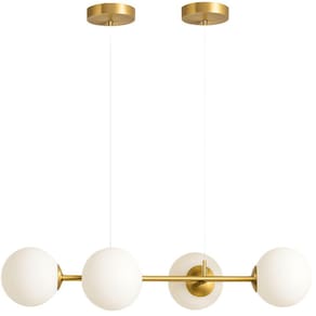 Lustre Pendente 4 Globos 90Cm X 88Cm Jabuticaba Dourada