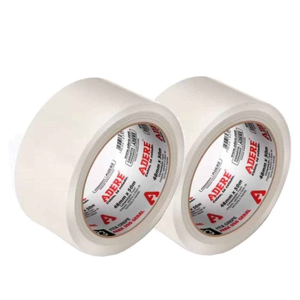 Fita Crepe Adere Uso Geral 423 | 48mm x 50m Embalagem com 2 Unidades