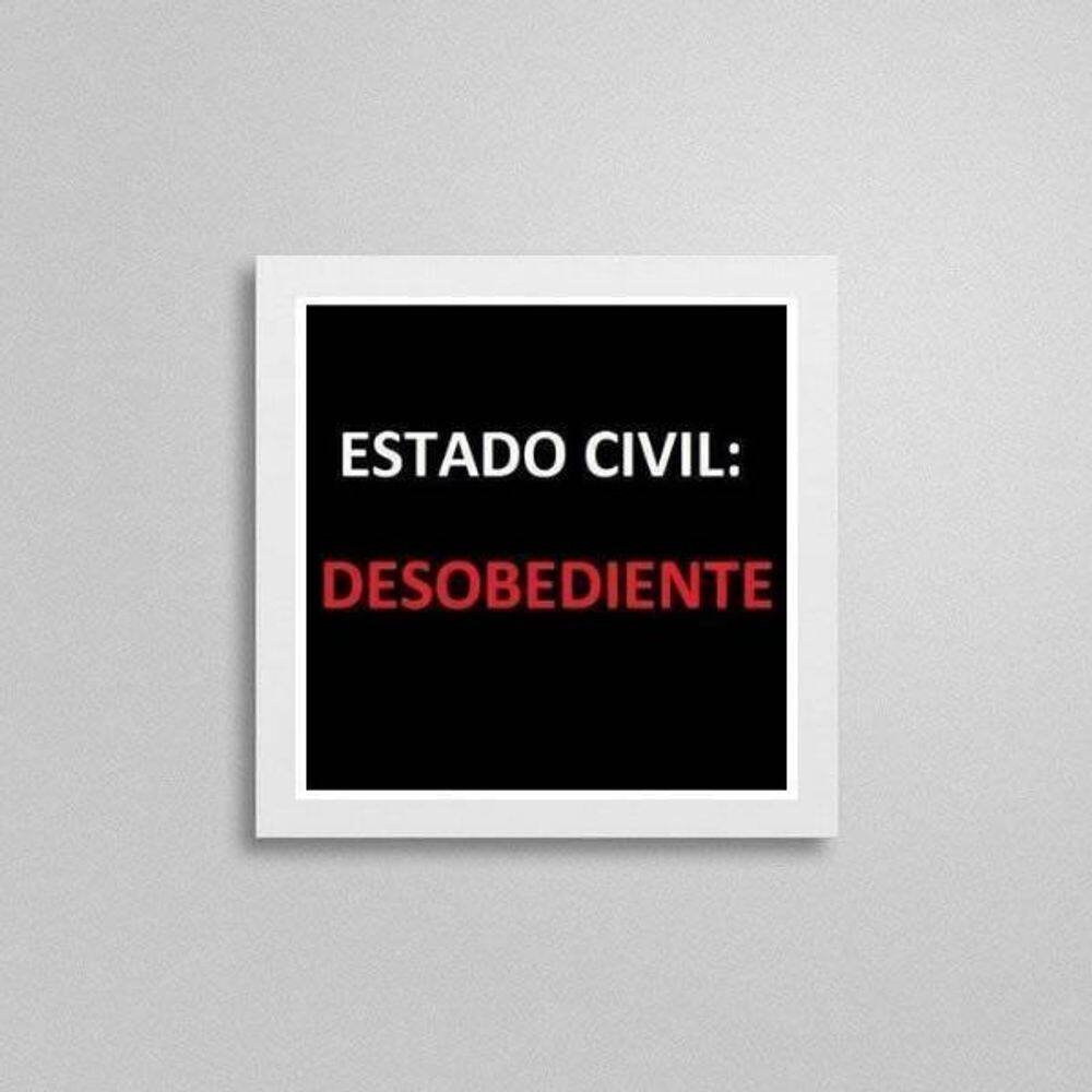 Quadro Quadrado Estado Civil Desobediente 20X20Cm
