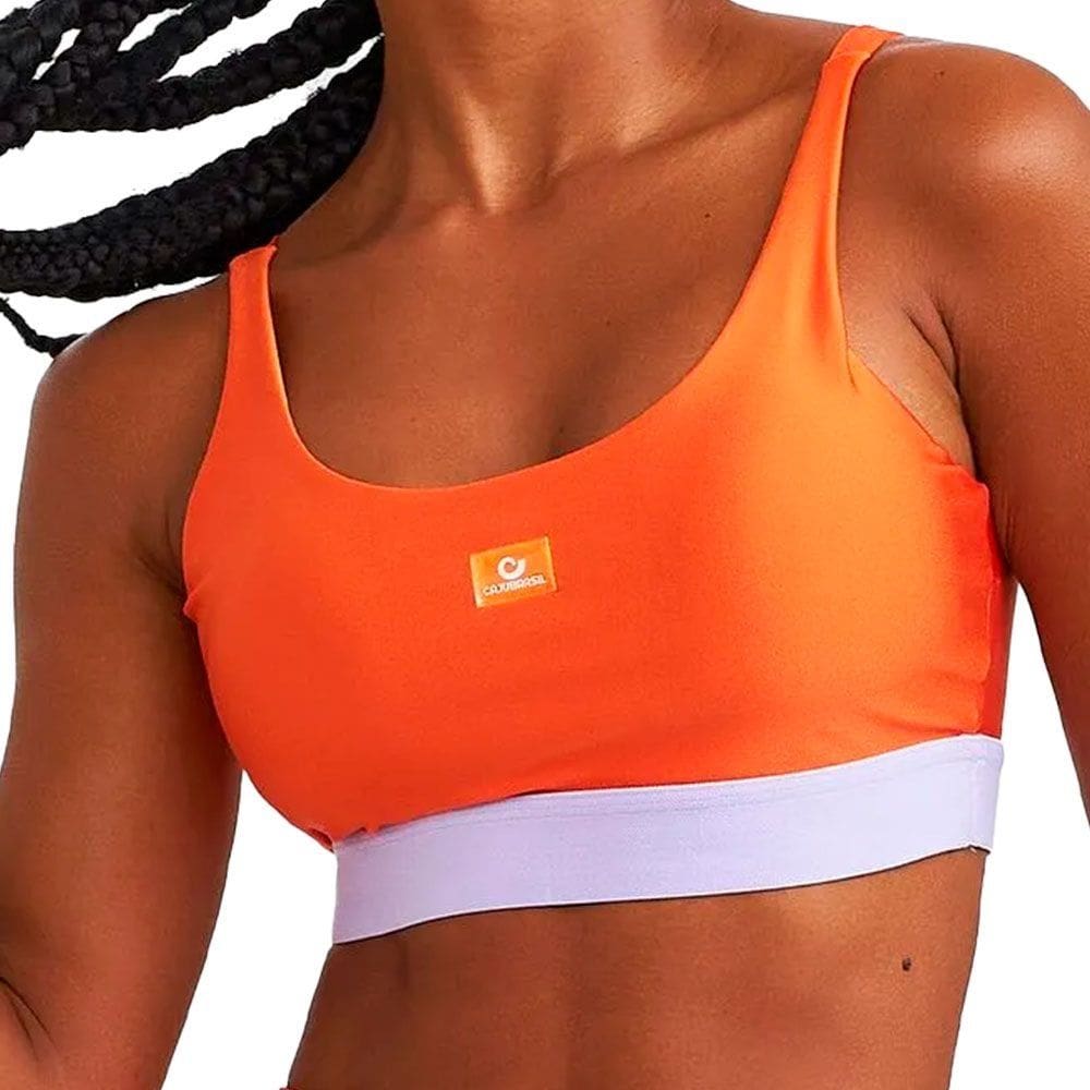 Top Caju Brasil Atlanta Com Alcas Ajustaveis Laranja Treino