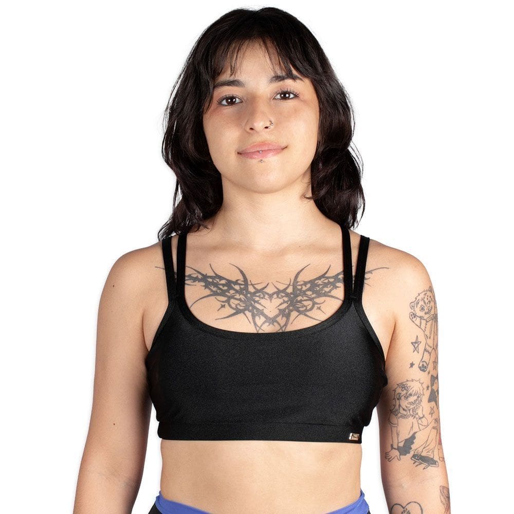 Top Caju Brasil Atlanta Classic Preto Feminino Fitness