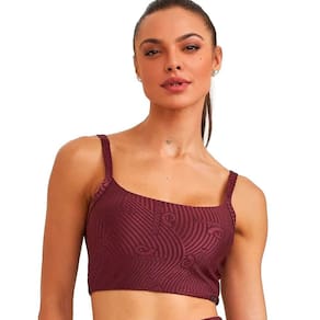 Top Caju Brasil Exclusivo Vinho Feminino Fitness Academia