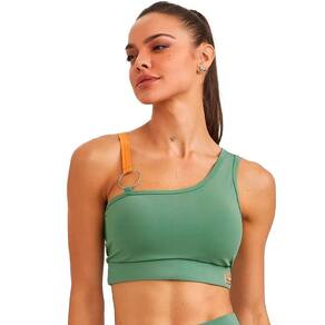 Top Caju Barsil Nakay Com Argola Verde Feminino Fitness