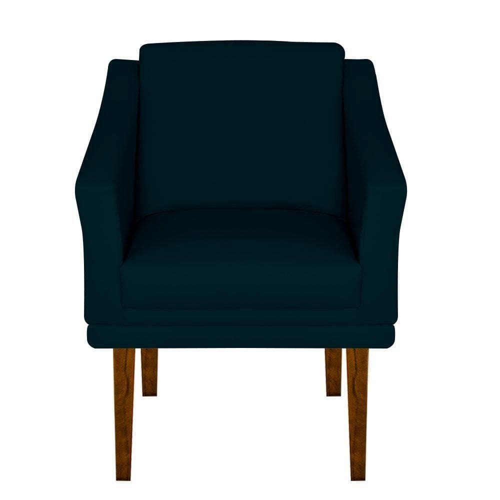 Poltrona Decorativa Gran Diego Pés Quadrados Dritex suede Azul