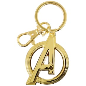 Chaveiro com logotipo dos Vingadores da Marvel em estanho dourado 3