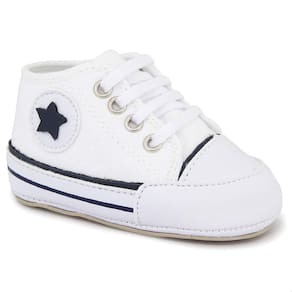 Sapato Tênis Bebe Baby Estrela Conforto Primeiros Passos Branco