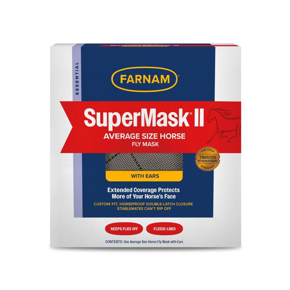 Máscara de mosca de cavalo Farnam SuperMask II com cobertura estendida para orelhas