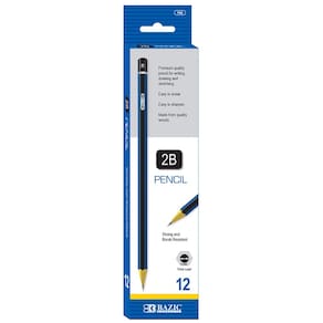 Lápis BAZIC #2B Premium Wood Blue, pacote com 12