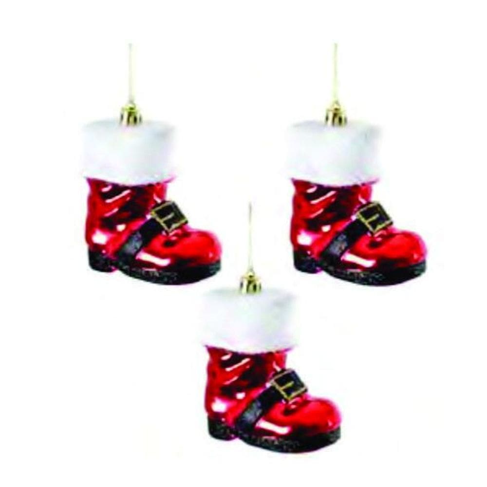Enfeite Natal Pendurar Botinha Vermelha C/03 9012003