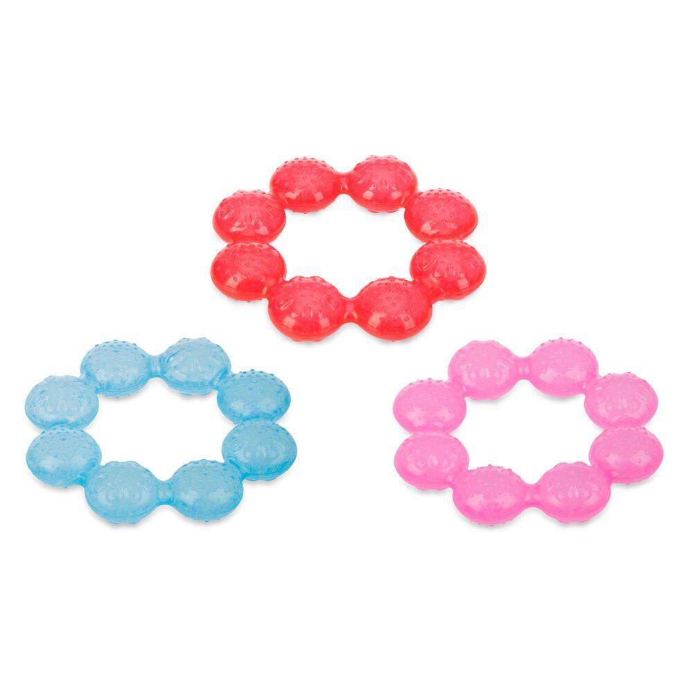 Anel de chupeta Teether Nuby IcyBite, 1 unidade, as cores podem variar