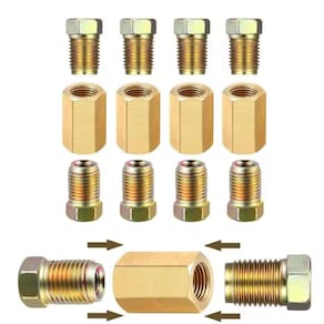 Kit 4 Conectores Tubo Mangueira Freio Moto Carro 3/16