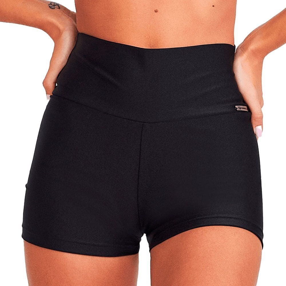Mini Short Caju Brasil Atlanta Classic Preto Feminino Treino