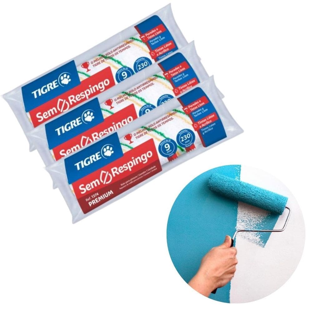 Kit 3 Rolos Antirespingo Premium Poliamida Tigre