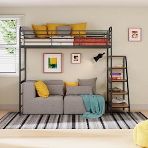 Cama Alta Infantil/Juvenil Teko Casatema Preto Fosco / Álamo