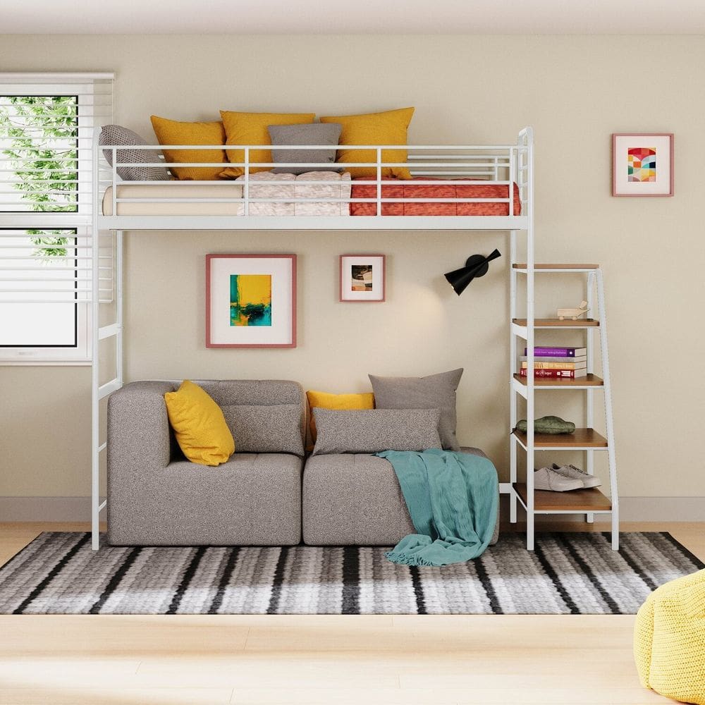 Cama Alta Infantil/Juvenil Teko Casatema Branco Fosco / Álamo