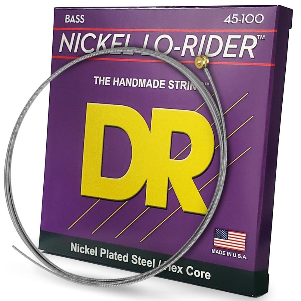 Cordas de baixo DR Strings Nickel Lo-Rider 45-100 niqueladas