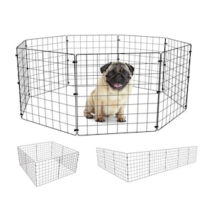 Cercado Móvel para Cachorro de Pequeno Porte 8 Telas 40x40cm Porquinho da Índia Articulado