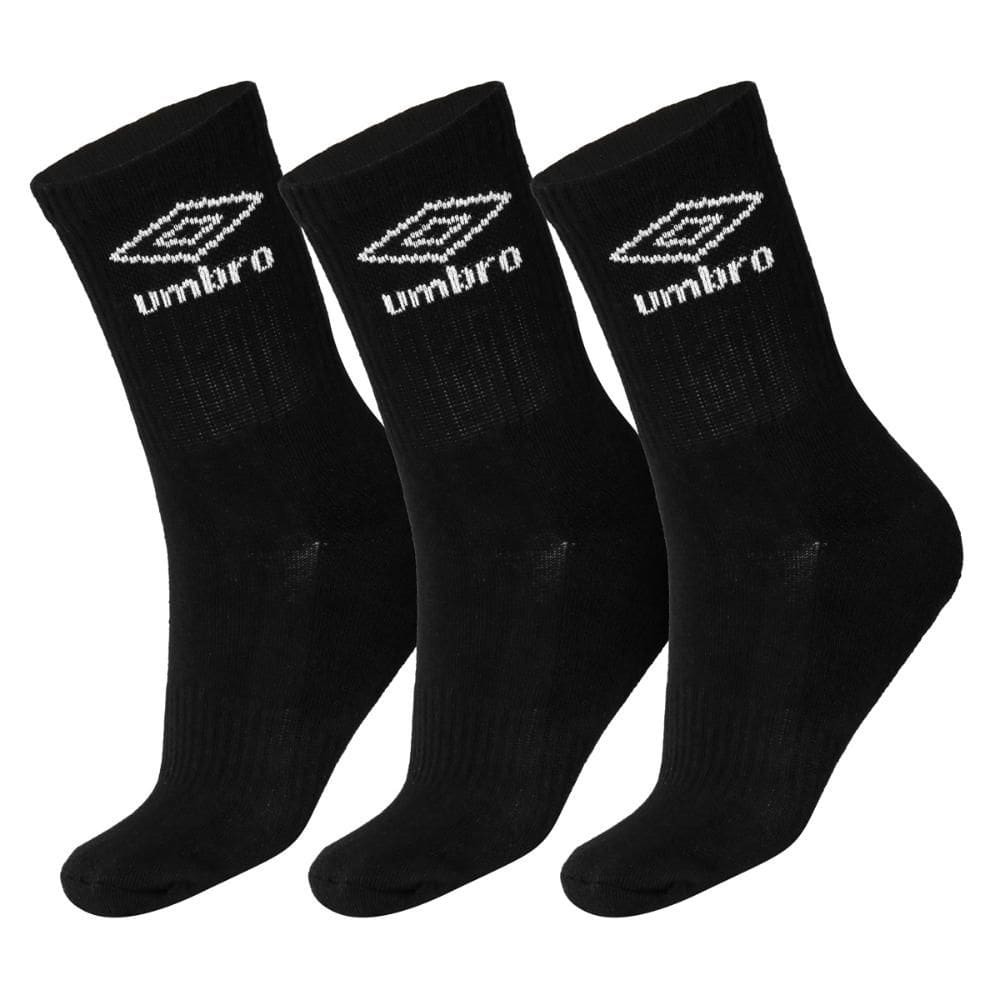 Meia Umbro Cano Médio 34 ao 38 Pack Com 03 Pares Preto