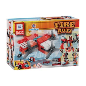 Fire Bots Block Brinq 2 em 1 Polibrinq 3+ Anos com 47 Peças