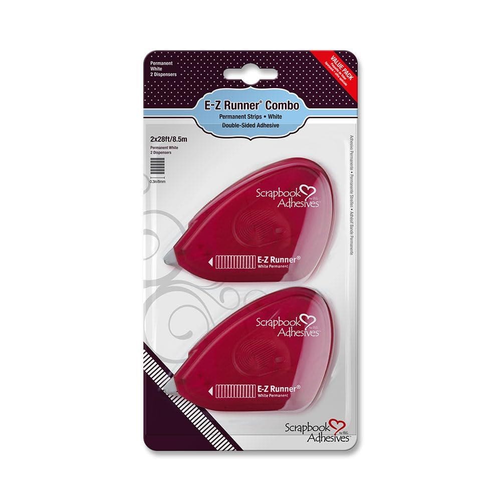 Dispensador de adesivos Scrapbook Adhesives E-Z Runner 28 pés, pacote com 2