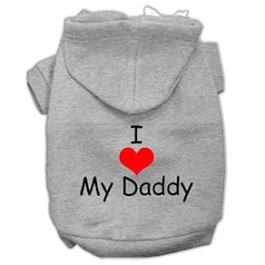 Moletom para animais de estimação Mirage Pet Products I Love My Daddy Grey Size MD