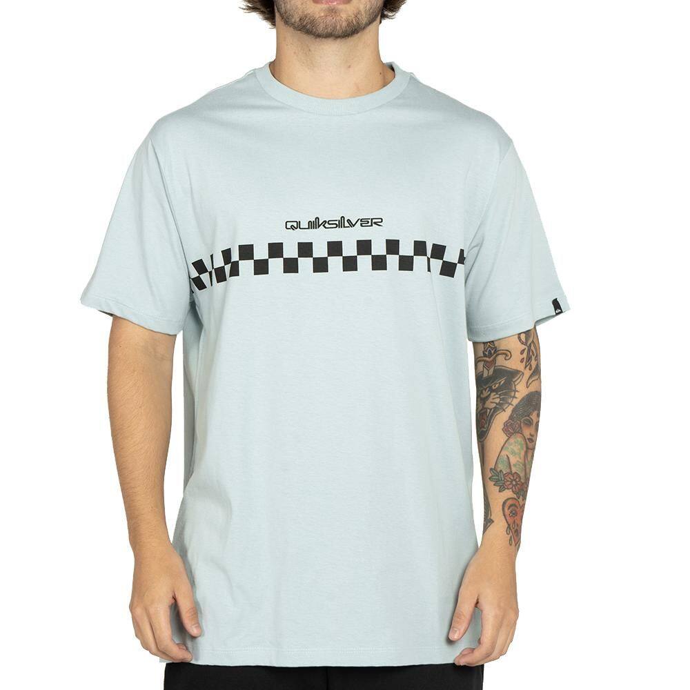 Camiseta Quiksilver Checker WT25 Masculina Azul Claro