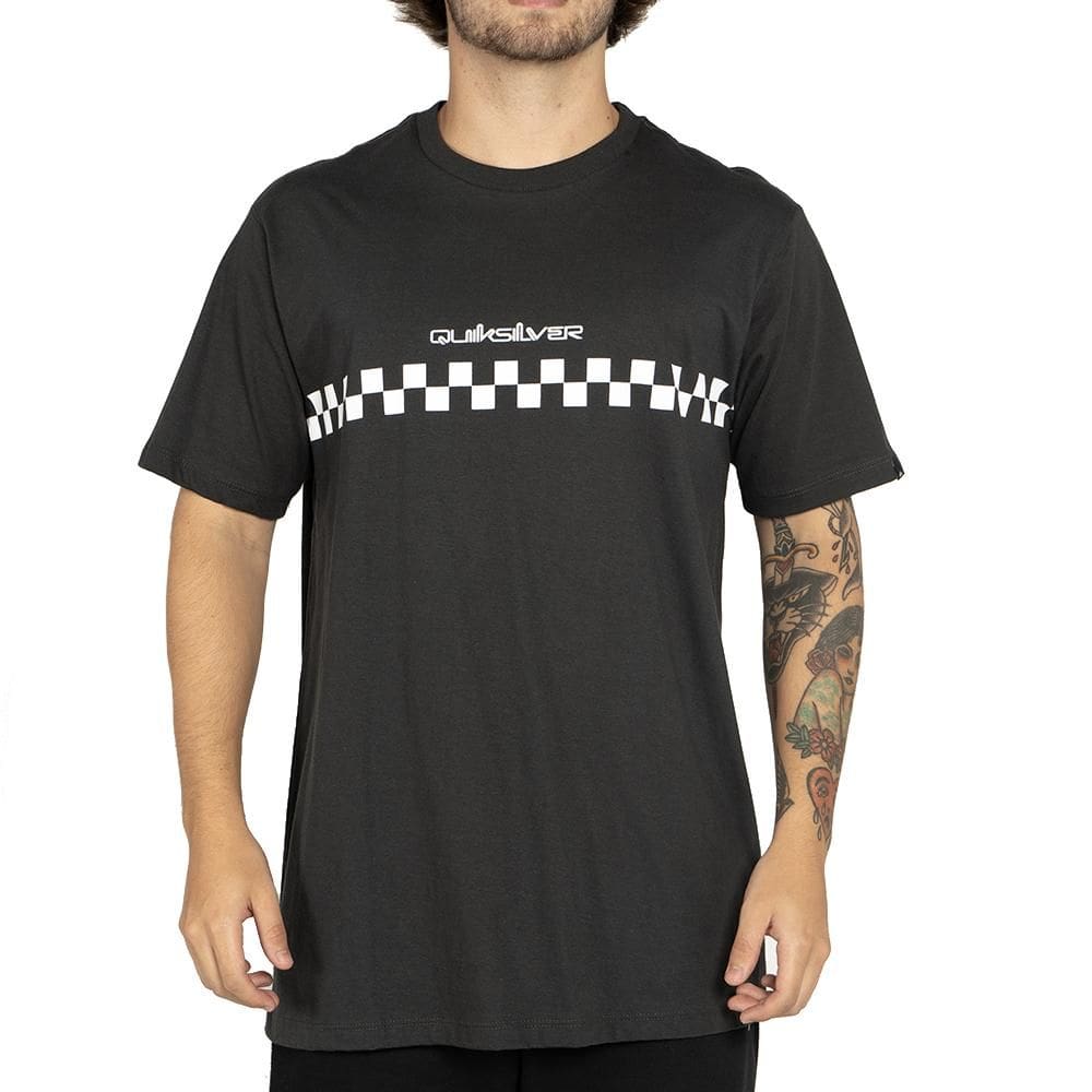 Camiseta Quiksilver Checker WT25 Masculina Cinza Escuro