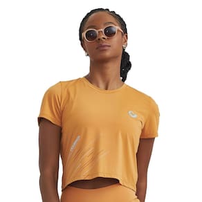 Cropped Caju Brasil Uv Com Silk Caramelo Feminino Fitness