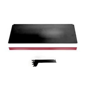 Bandeja Prateleira Ponta 30x73 Gôndolas New Plus Preto Porta Etiqueta Vermelho sa Gôndolas
