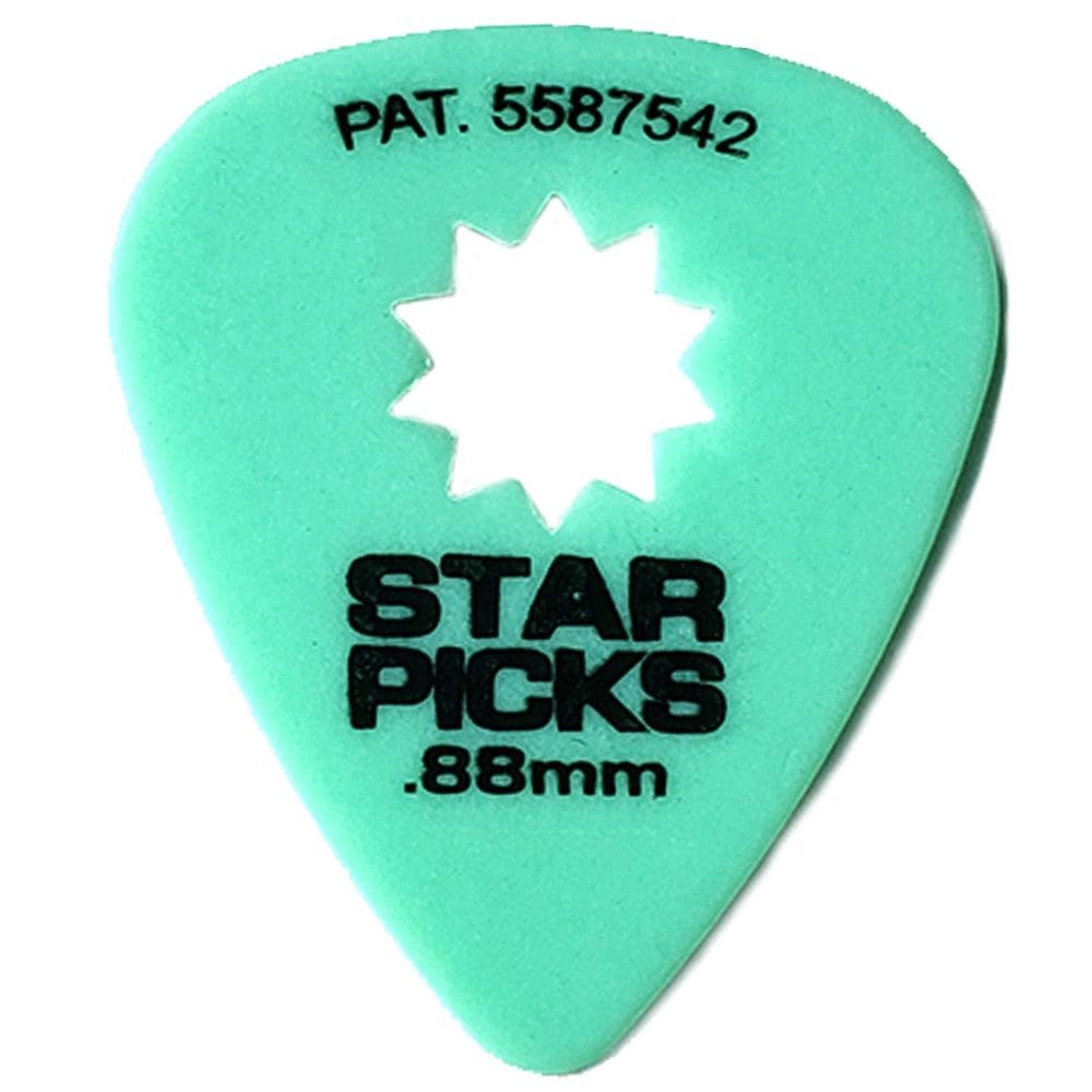 Palhetas de guitarra Everly Star 8,8 mm verdes, pacote com 72