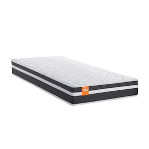 Colchão Solteiro Molas Qatar 88x188x22cm Branco / Preto- Suporta até 200Kg Preto / Branco