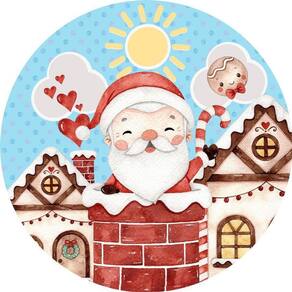 Painel Redondo 3D Sublimado Natal Frd-5350
