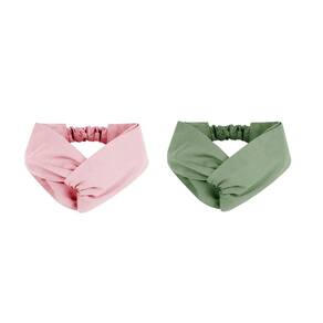Faixa de Cabelo Turbante Bandana Rosa Verde Chef Cozinha Spa 2un
