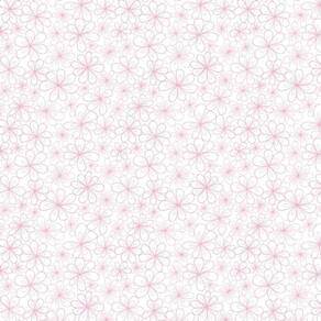 Papel De Parede Floral Rosa Fundo Branco Adesivo Sala Quarto