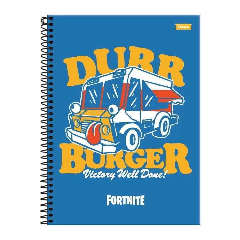 Caderno Univ 10 Matérias 160Fls Fortnite Durr Burguer Foroni