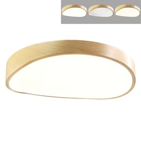 Luminária Plafon Sobrepor Madeira Moderno Led 3 Tons Teto Decoração Iluminação Escritorio Empresa Sala Quarto Residencial