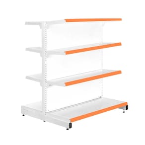 Gôndola Prateleira Para Supermercado 4 Níveis 40x30 New Plus 1,40 Central Inicial pe Laranja - sa Gôndolas