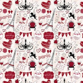 Papel De Parede Paris França Vermelho Coração Autocolante