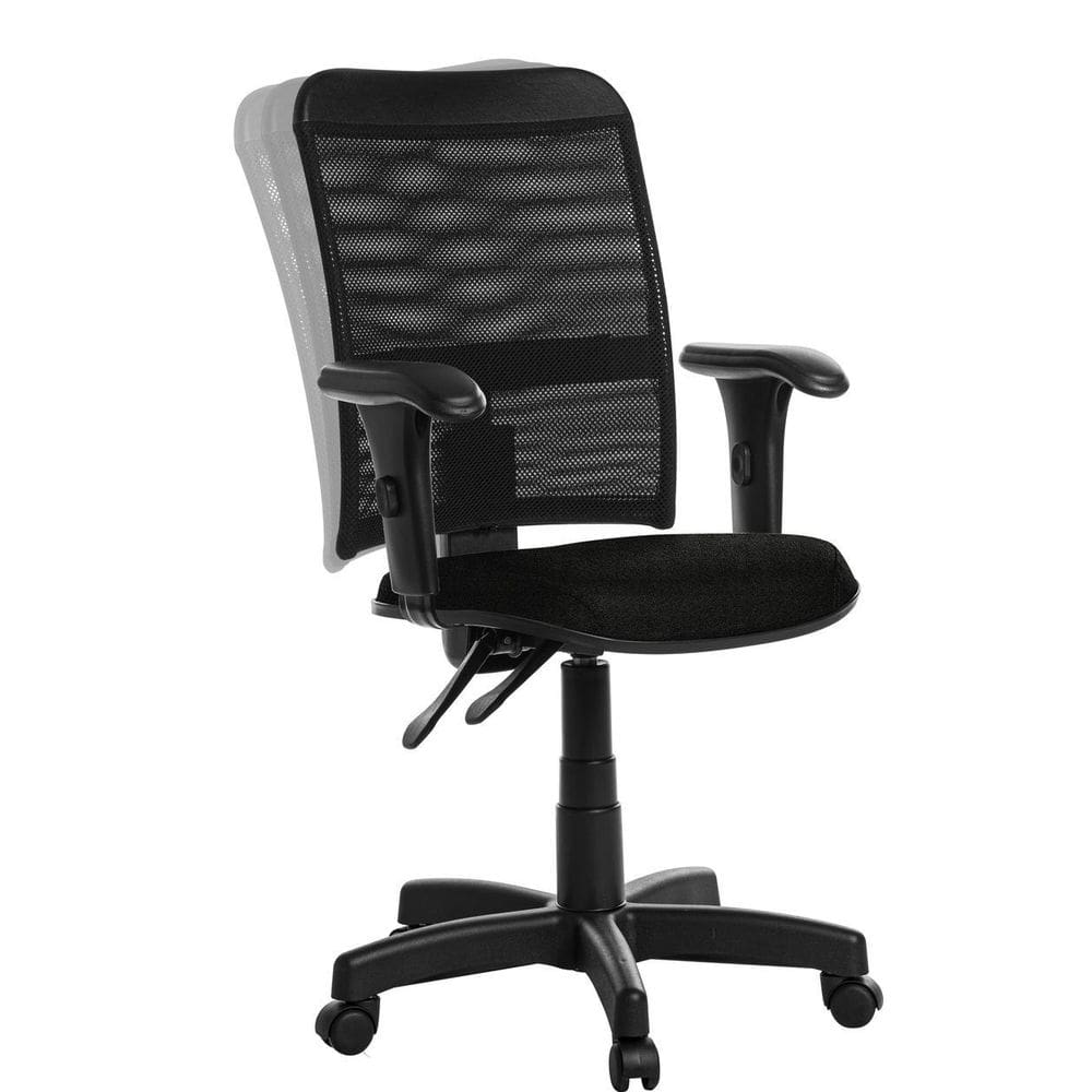 Cadeira Escritório Ergonômica Tela Com Braço Rcp Preto