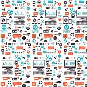 Papel De Parede Like Message Tweet Wifi Emoticon Autocolante