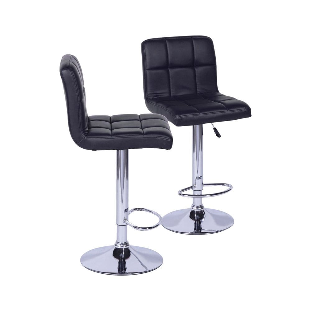 kit 2 Banquetas Confort com Base em Aço Preta